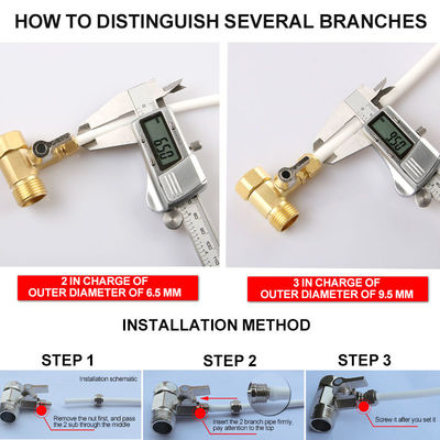 Direct Water Purifier Accessories Inlet Tee 2 Minutes 3 Minutes 4 Split Type Pure Copper